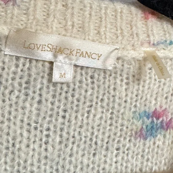 LoveShackFancy Long Alpaca and Mohair Cardigan Med